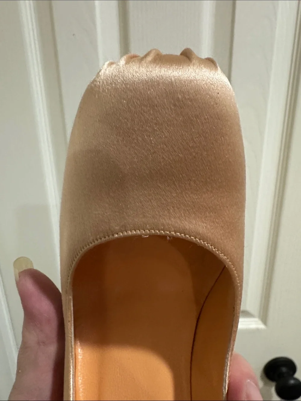 CHANEL/Blush/Pink Satin Ribbon/4” Ballet Heels/US Size 6.5/Worn Once! VINTAGE!!